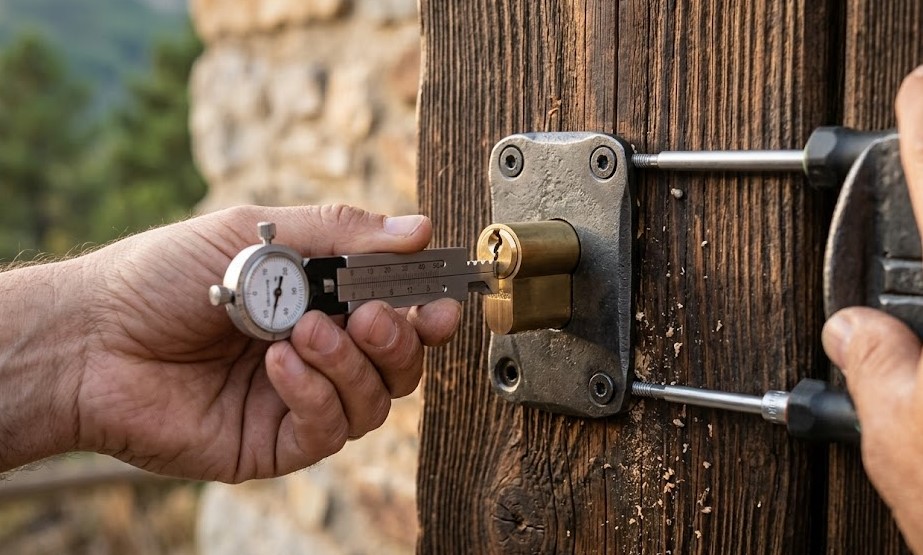 Instalación de cerrojo de seguridad de alta resistencia en vivienda